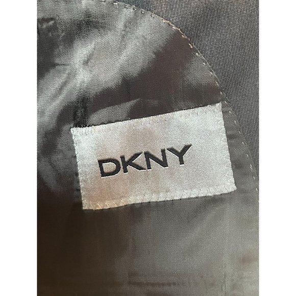 Dkny Mens Blazer Suit Jacket 100% Wool Single Breasted Long Sleeve Blue Size 46L - Picture 4 of 7